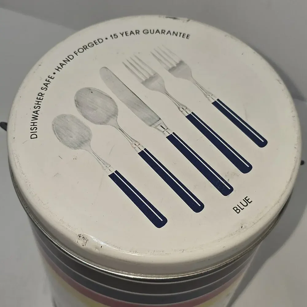 Vintage Stanley Roberts Spectrum Flatware Canister – Mid Century Modern Striped